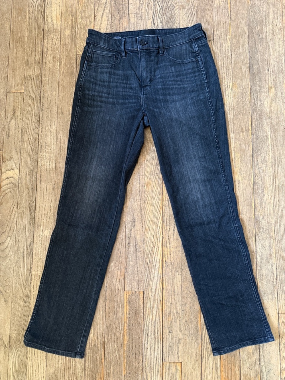 White House Black Size 6 Market Dark Wash High Rise Straight Leg Denim Jeans - Picture 4 of 9